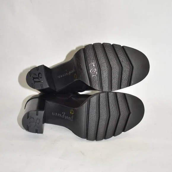 NWT $530 Paul Green Sahara Block Heel Chelsea Boot LEATHER BLACK8 US (TD14)
